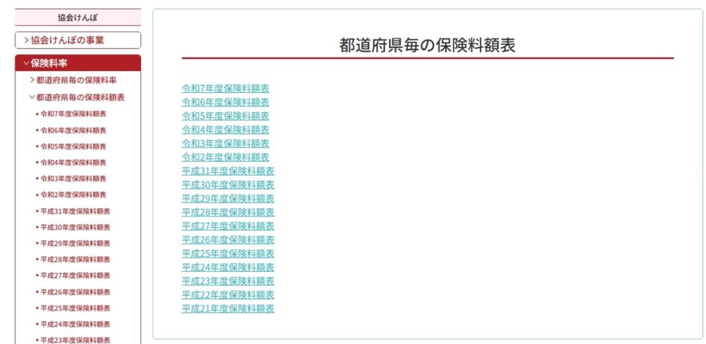 協会けんぽのHP